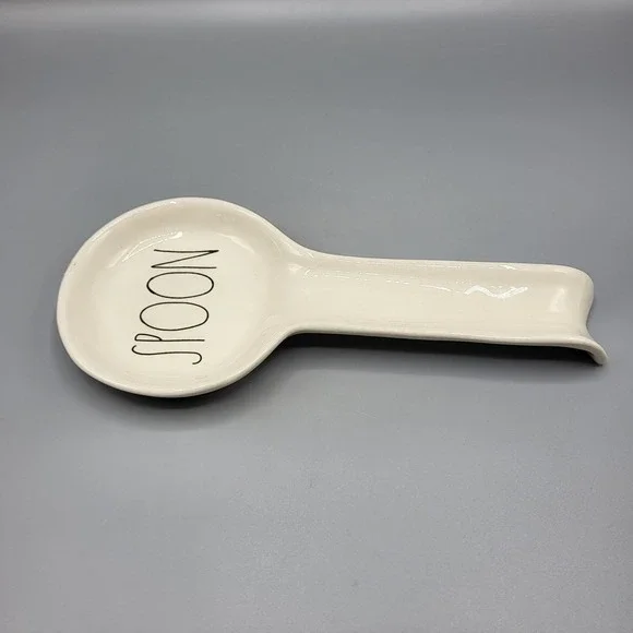 Rae Dunn Spoon Rest Artisan Collection Magenta Ceramic Ivory Kitchen Decor 10" - Picture 6 of 11